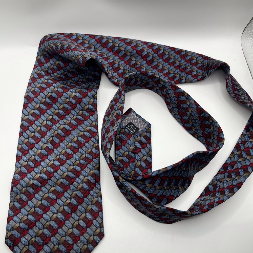 Balmain Silk Tie in Red and Blue